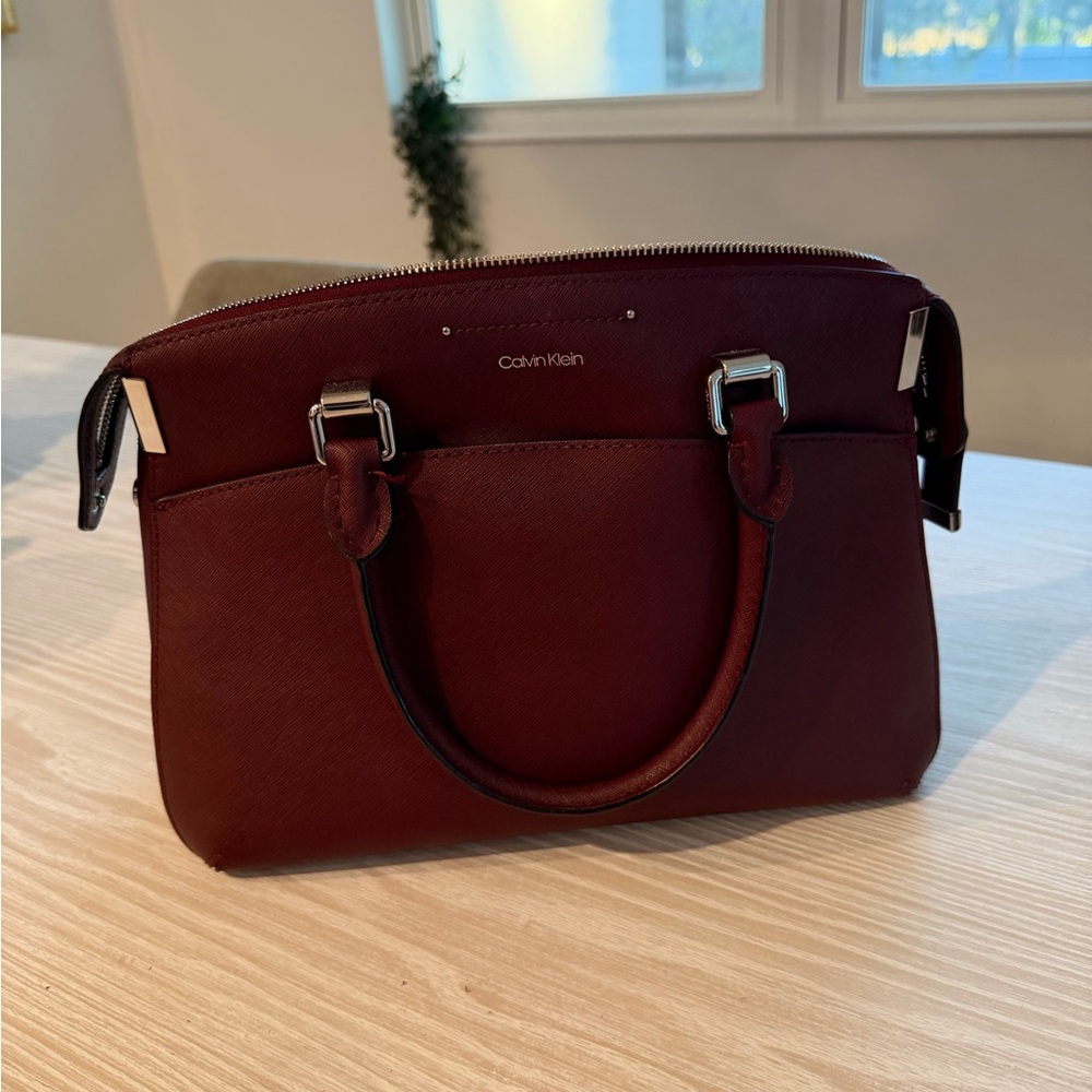 Calvin Klein Women's Burgundy Satchel Bag